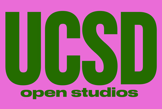 A bright graphic that says UCSD Open Studios